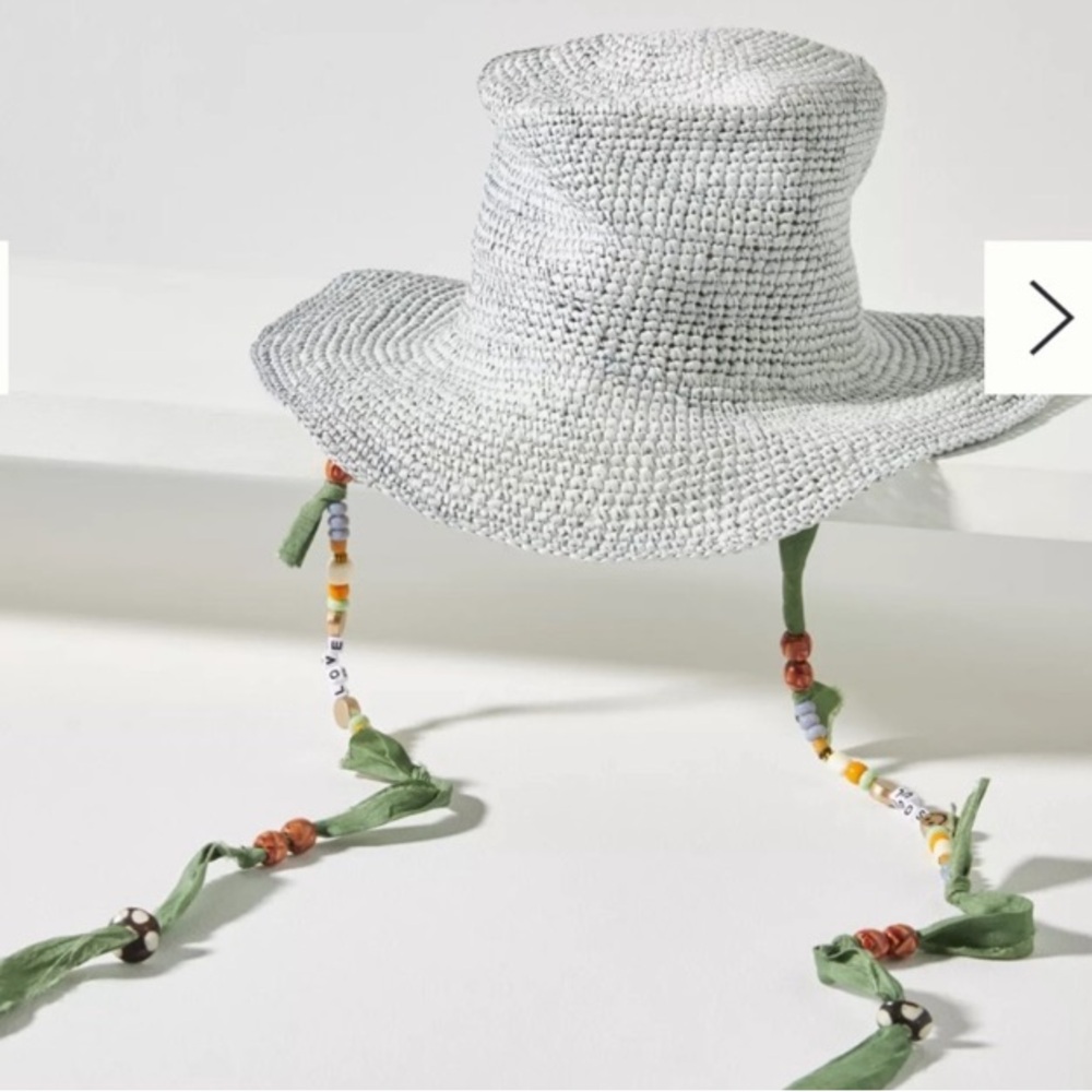 NEW Anthropologie Modern Monarchie Rio Beaded Bucket Hat NWOT - Picture 3 of 16